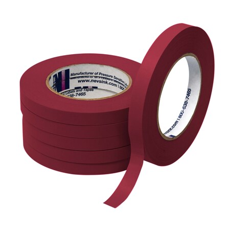 Nevs 1/2 wide x 60yd Maroon Labeling Tape, PK6 T-050-Maroon
